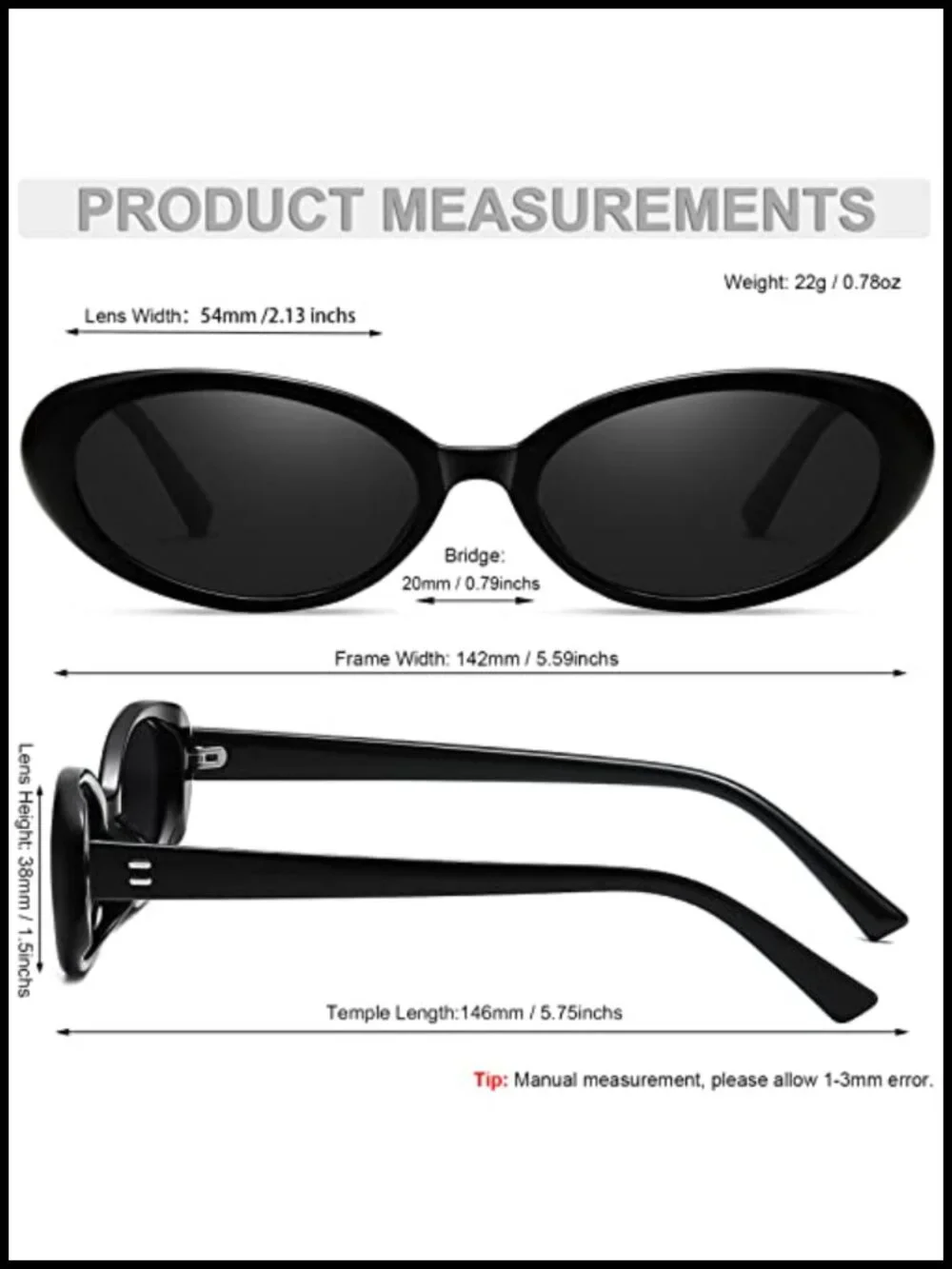 Retro Cat Eye Sunglasses for Women Driving Oval Frame UV400 Protection